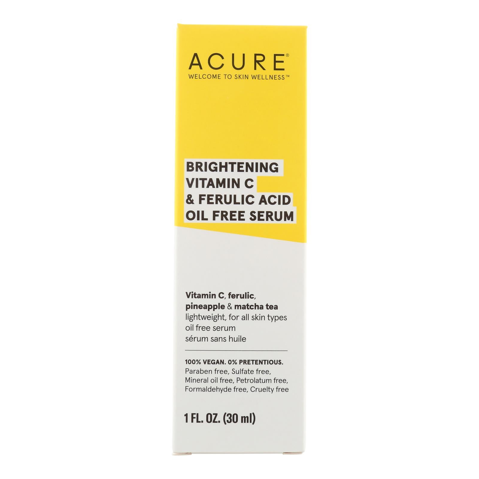 Acure - Serum Brghtn Vitamin C Ferulc - 1 Each-1 Fz - GreatEagleInc