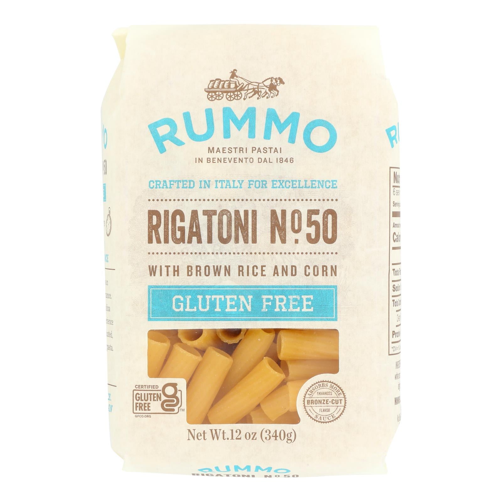 Rummo - Pasta Gluten Free Rigatoni - Case Of 12-12 Oz - GreatEagleInc