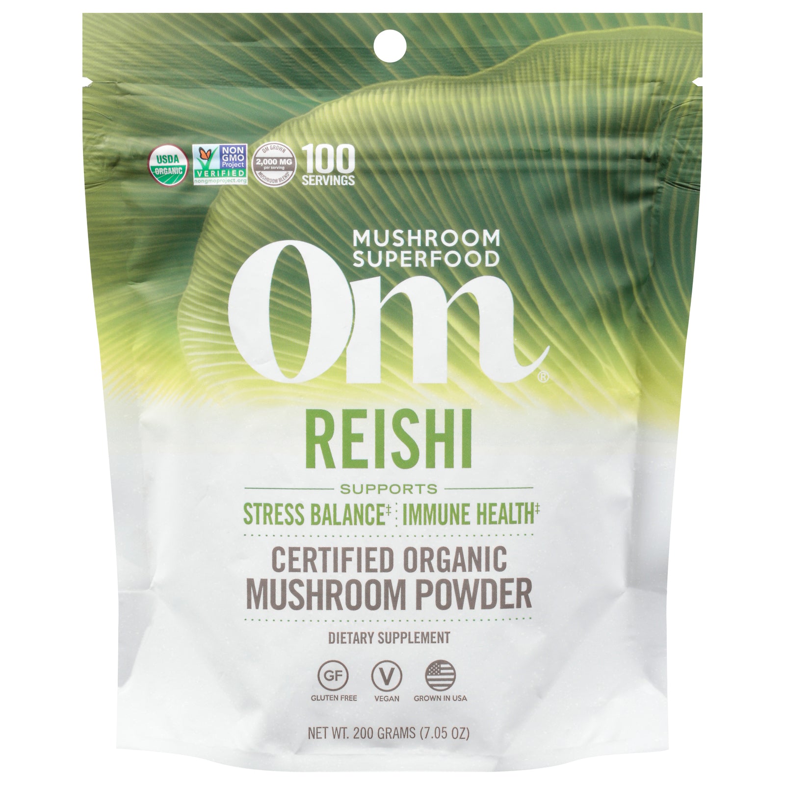 Om - Reishi Organic Powder 200grm - 1 Each -7.05 Oz - GreatEagleInc