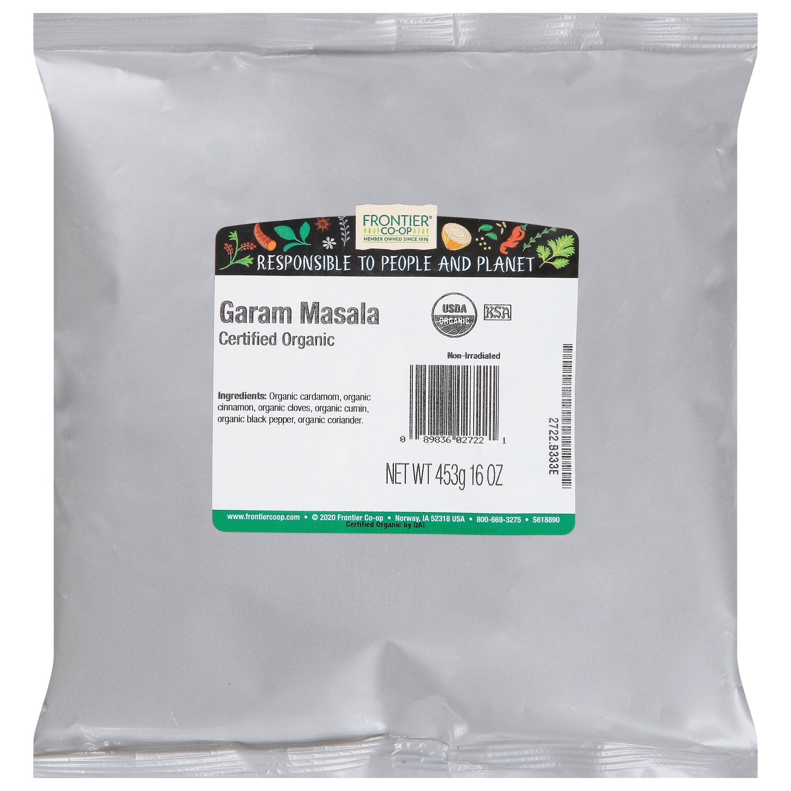 Frontier Herb Organic Garam Masala - Single Bulk Item - 1lb - GreatEagleInc
