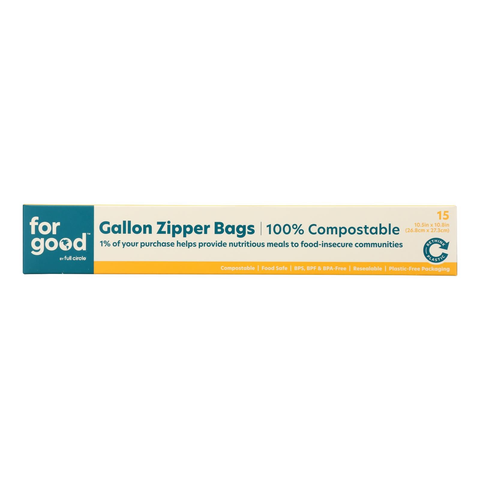 For Good - Gallon Zipper Bags - Case Of 6-15 Ct - GreatEagleInc