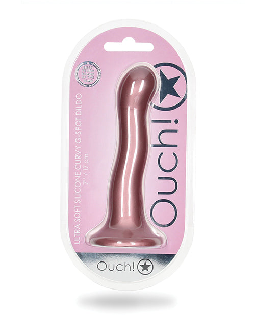 Shots Ouch 7" Curvy G-spot Dildo Rose Gold