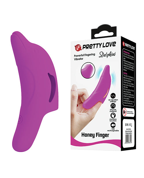 Pretty Love Delphini Dolphin Honey Finger Vibe - Fuchsia - GreatEagleInc
