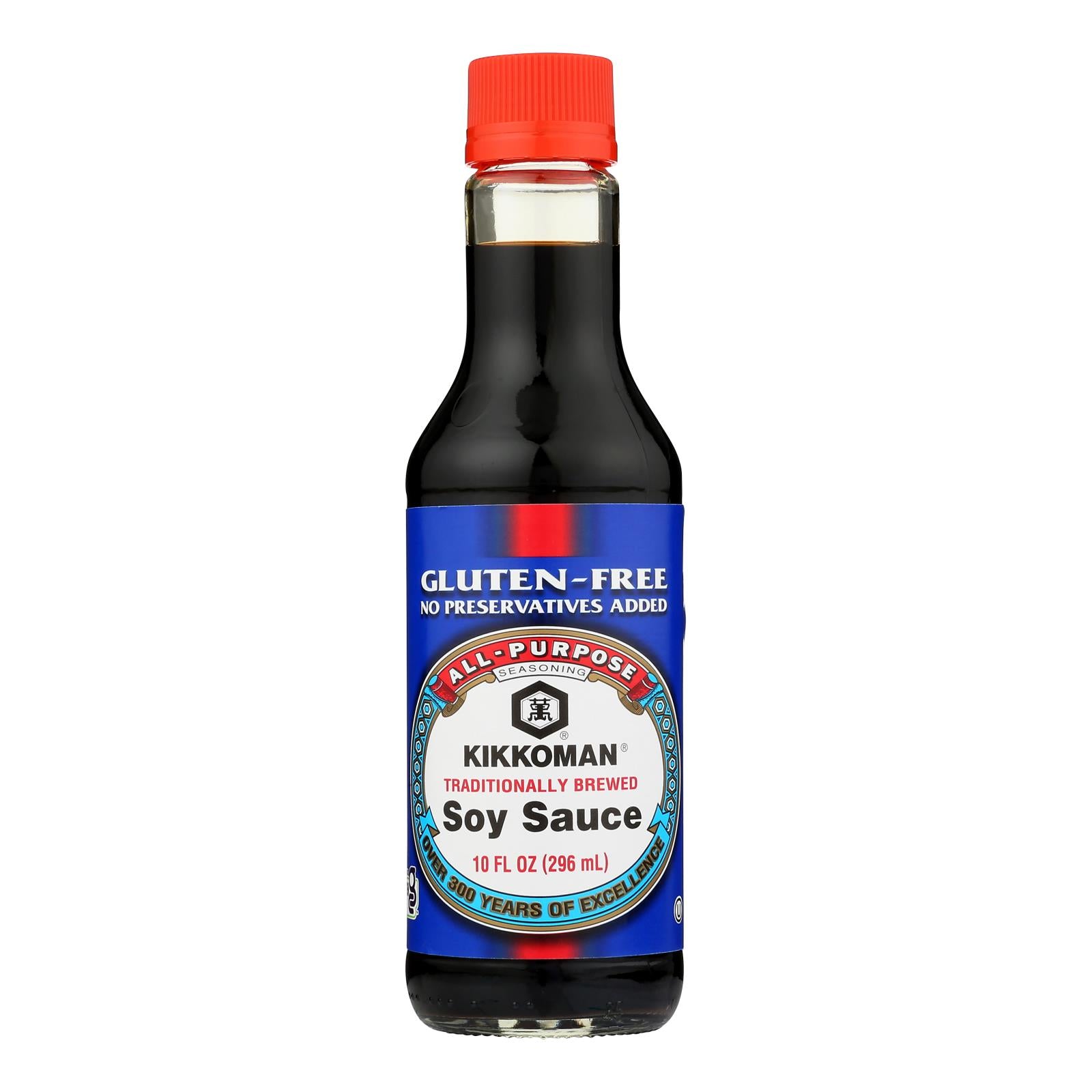Kikkoman Soy Sauce - Gluten Free - Case Of 6 - 10 Fl Oz. - GreatEagleInc