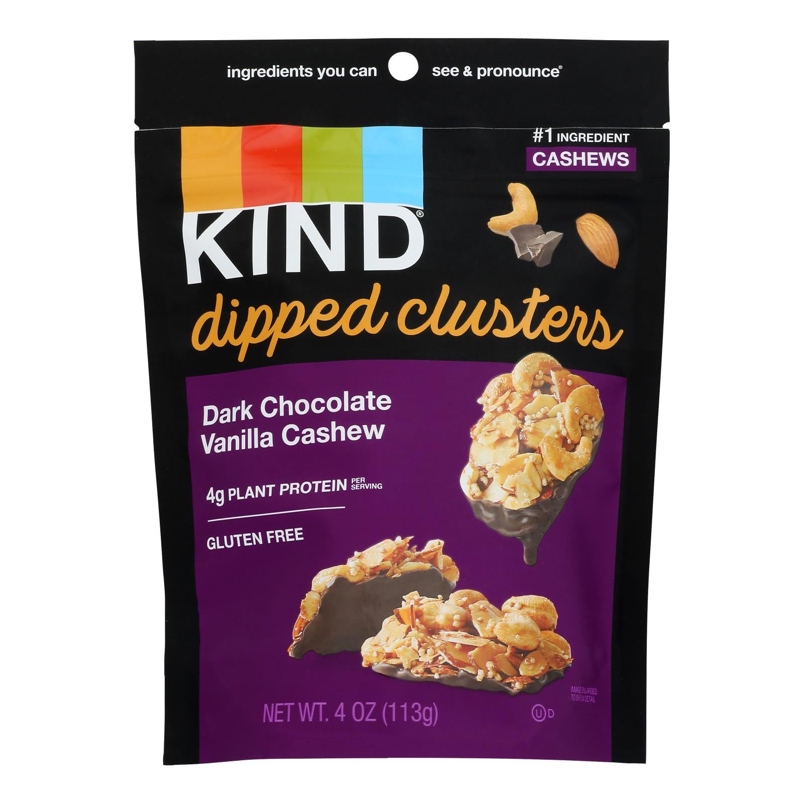 Kind - Clstr Dip Dkchoc Vanilla Cshw - Case Of 8-4 Oz - GreatEagleInc