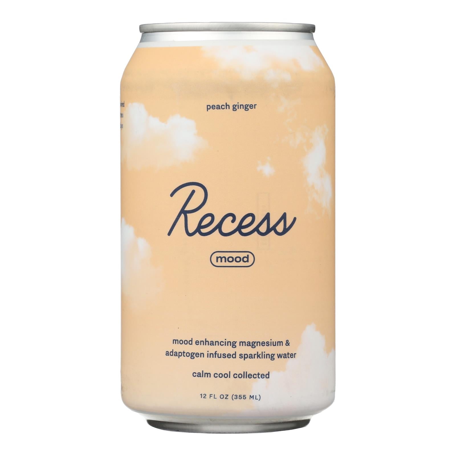 Recess - Sparkling Water Peach Ginger Magnsm - Case Of 12-12 Fz - GreatEagleInc
