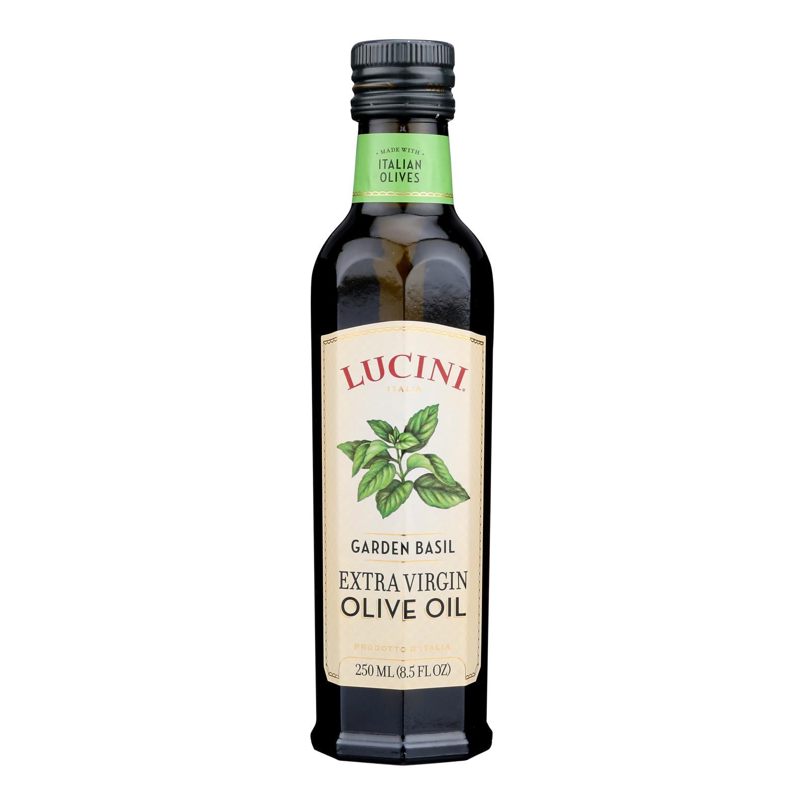 Lucini Italia Extra Virgin Tuscan Basil Olive Oil - Case Of 6 - 8.5 Fl Oz - Eco-Friendly Home & Grocery