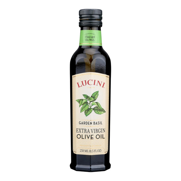Lucini Italia Extra Virgin Tuscan Basil Olive Oil - Case Of 6 - 8.5 Fl Oz - Eco-Friendly Home & Grocery