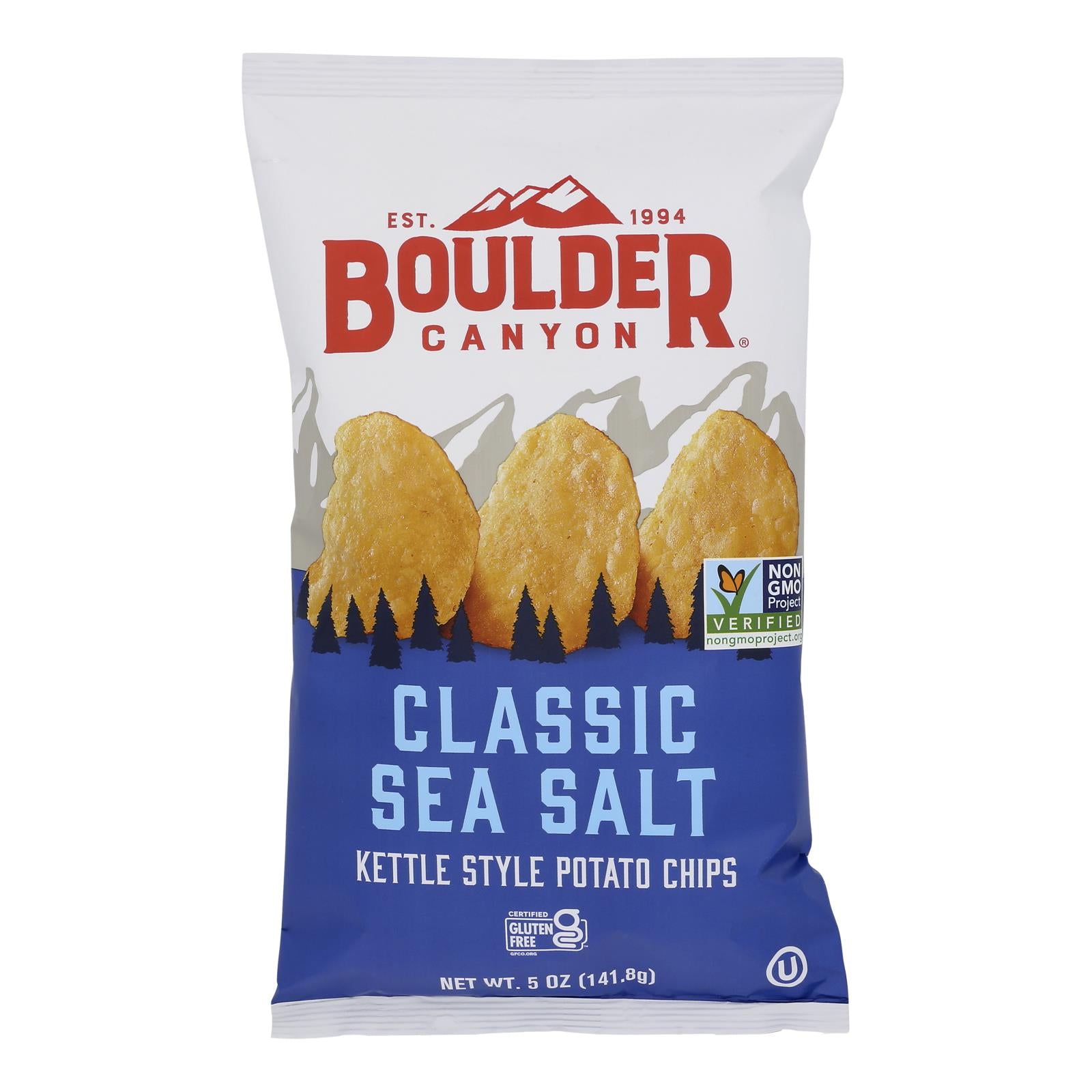 Boulder Canyon - Totally Natural Potato Chips - Case Of 12 - 5 Oz. - GreatEagleInc
