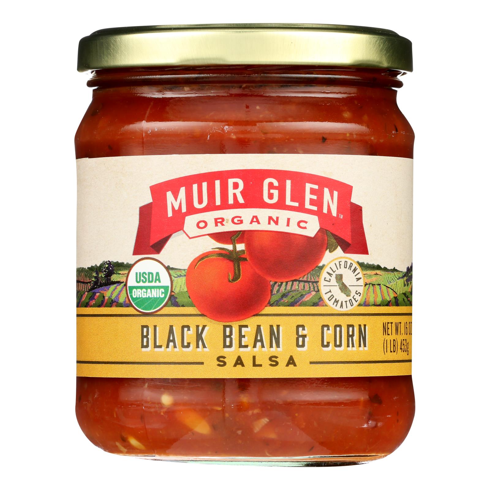 Muir Glen Black Bean Corn Med Salsa - Tomato - Case Of 12 - 16 Oz. - GreatEagleInc