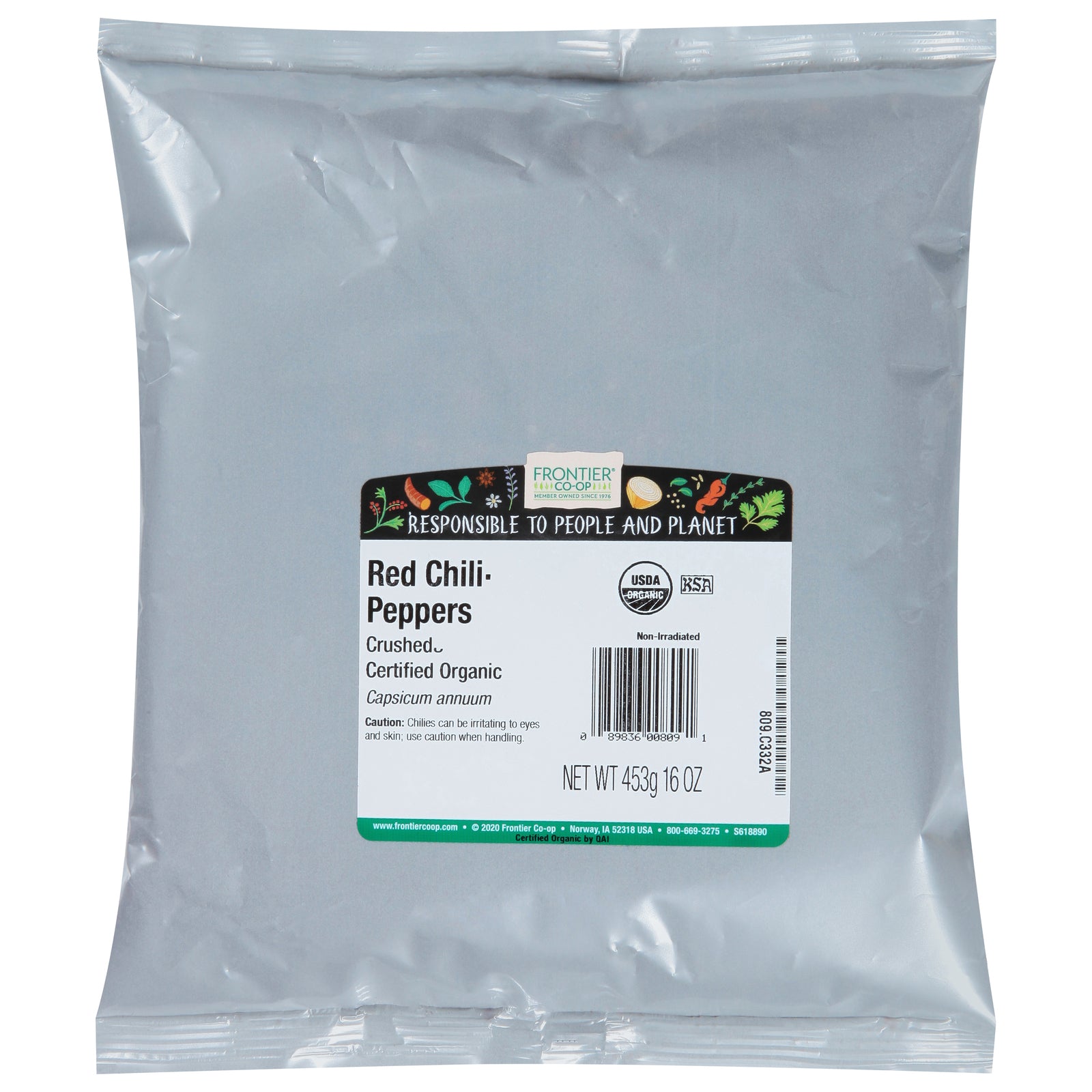 Frontier Herb - Chili Pepper Organic Red Crushed - 1 Each - 16 Oz - GreatEagleInc