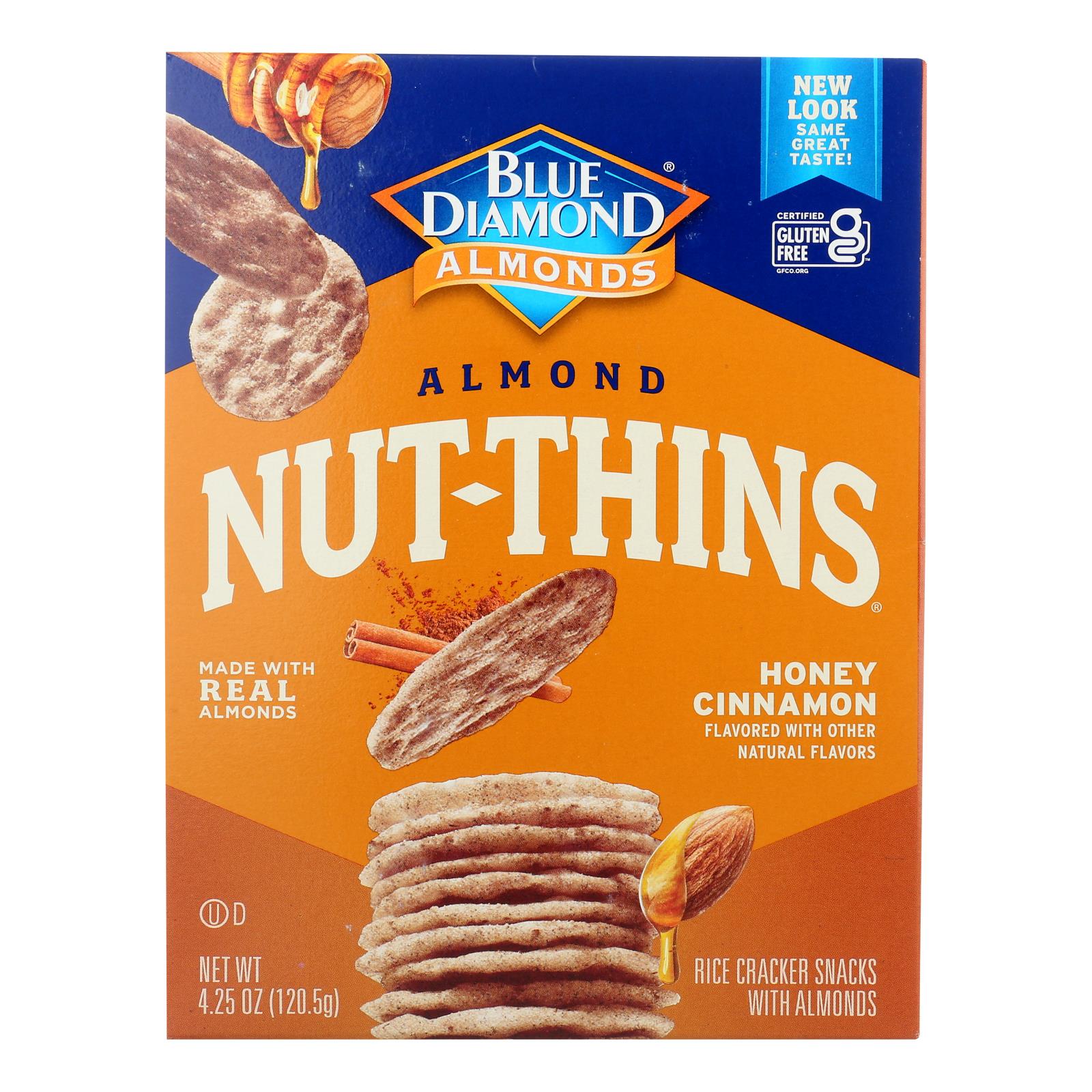 Blue Diamond - Nut Thin Crackers - Honey Cinnamon  - Case Of 12 - 4.25 Oz. - GreatEagleInc