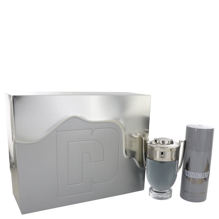 Invictus by Paco Rabanne Gift Set -- 3.4 oz Eau De Toilette Spray + 5.1 oz Deodorant Spray for Men - GreatEagleInc
