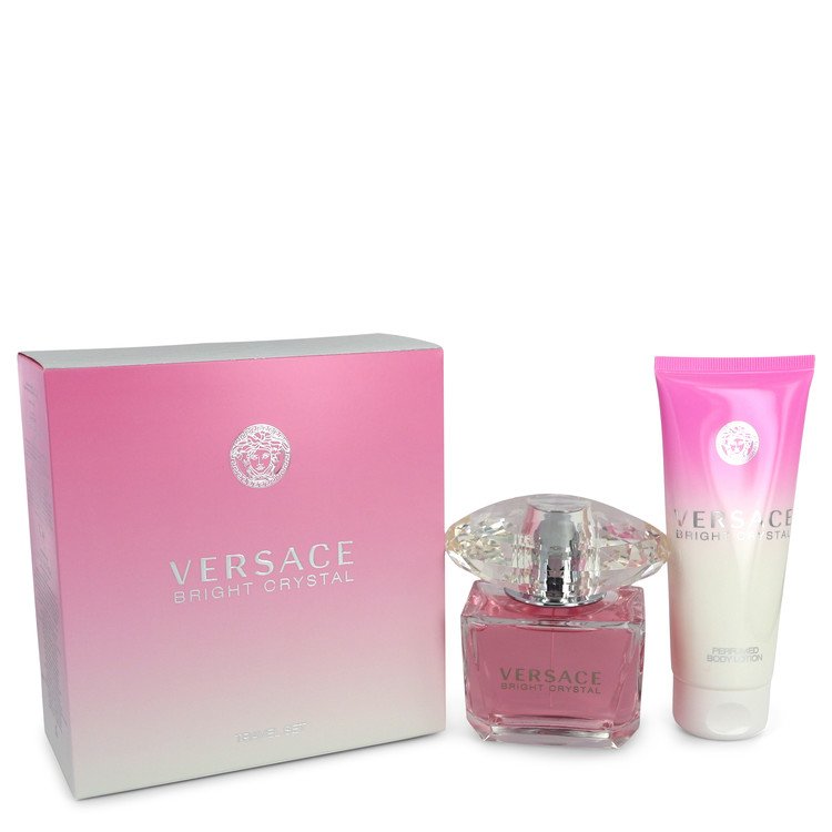 Bright Crystal by Versace Gift Set -- 3 oz Eau De Toilette Spray + 3.4 oz Body Lotion for Women - Beauty & Fragrance