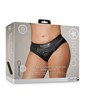 Shots Ouch Vibrating Strap On High-cut Brief - Black - GreatEagleInc