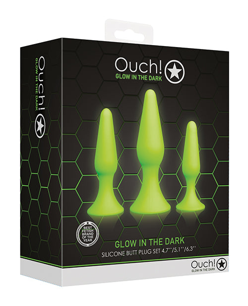 Shots Ouch Butt Plug Set - Glow In The Dark Default Title