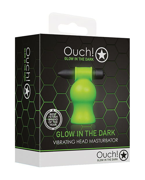Shots Ouch Vibrating Head Masturbator - Glow In The Dark - GreatEagleInc