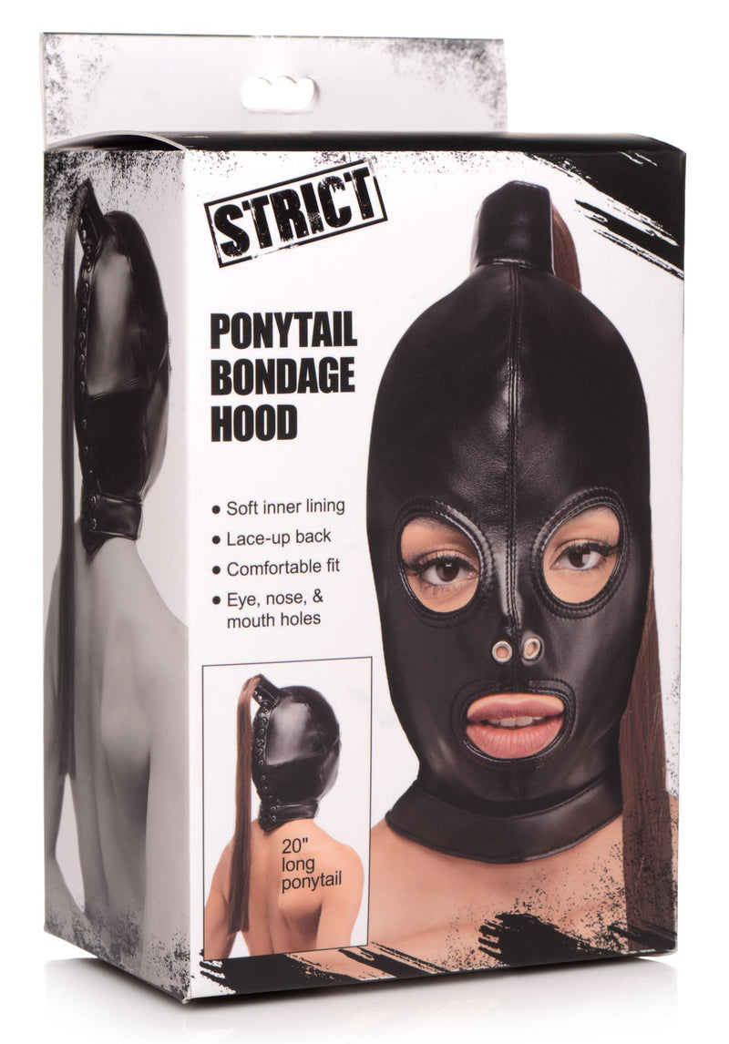 Ponytail Bondage Hood - Black Default Title