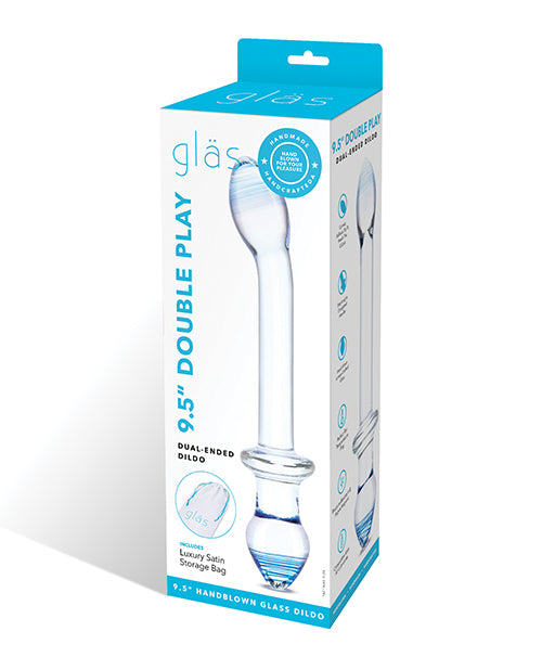 Glas 9.5" Double Play Dual Ended Dildo - Clear - GreatEagleInc
