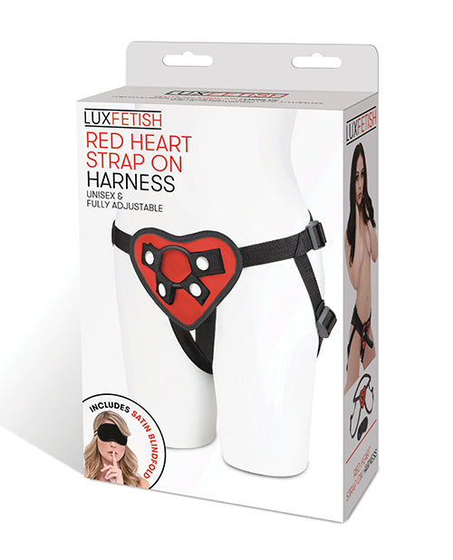 Lux Fetish Red Heart Strap On Harness Set - GreatEagleInc