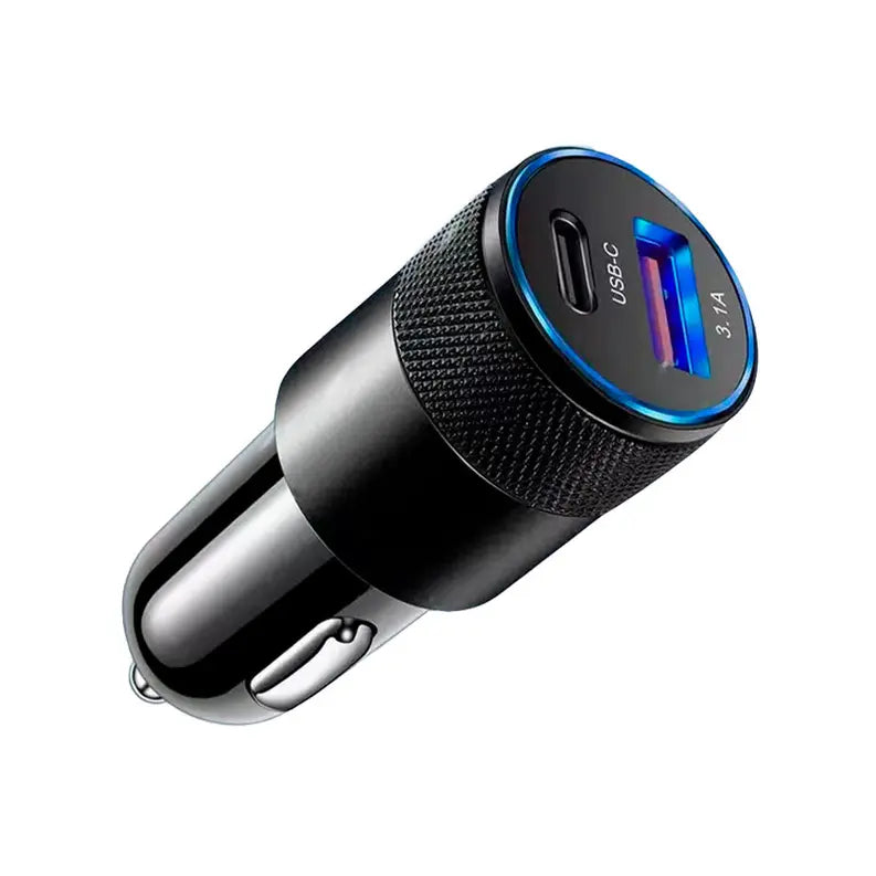 12V Car Charger USB-A & USB-C Output - Black CIAO Tech