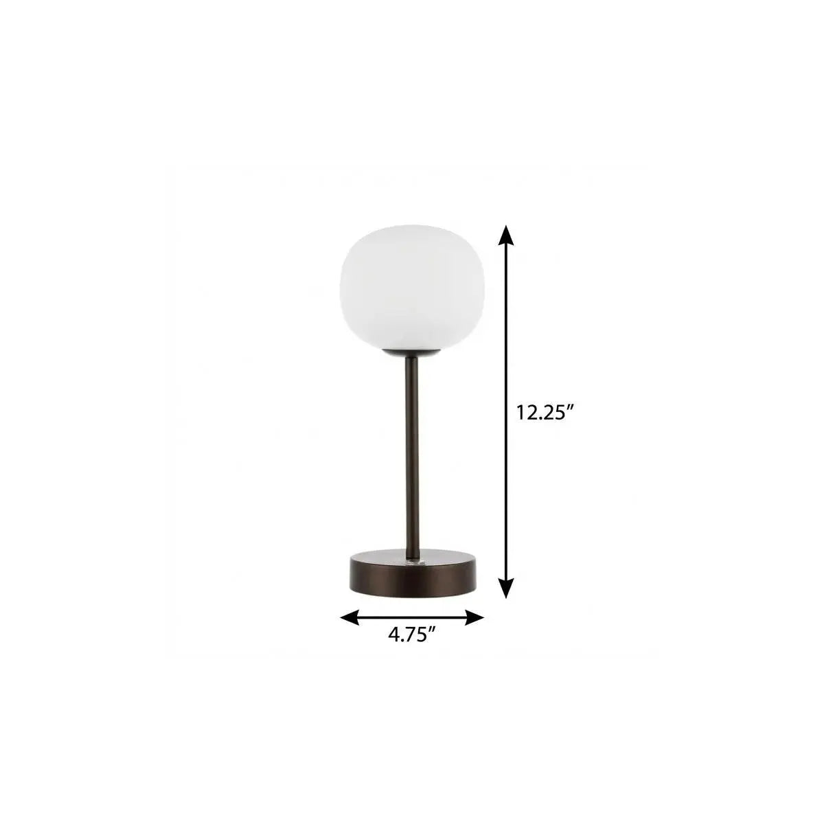 12" Antiqued Bronze Novelty USB Table Lamp With Globe Shade Homeroots Lighting