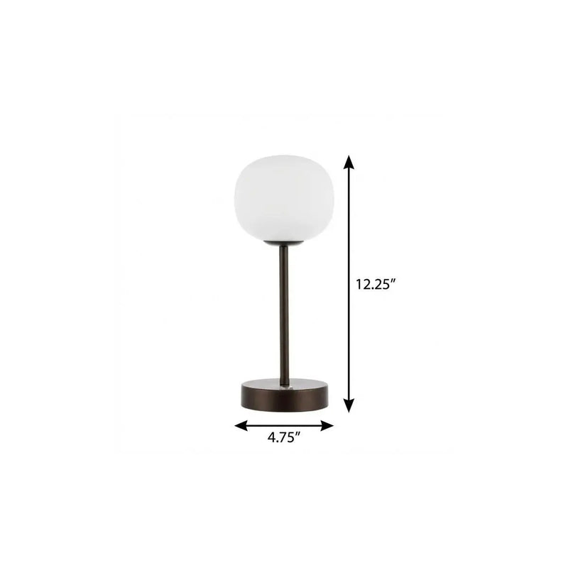 12" Antiqued Bronze Novelty USB Table Lamp With Globe Shade Homeroots Lighting