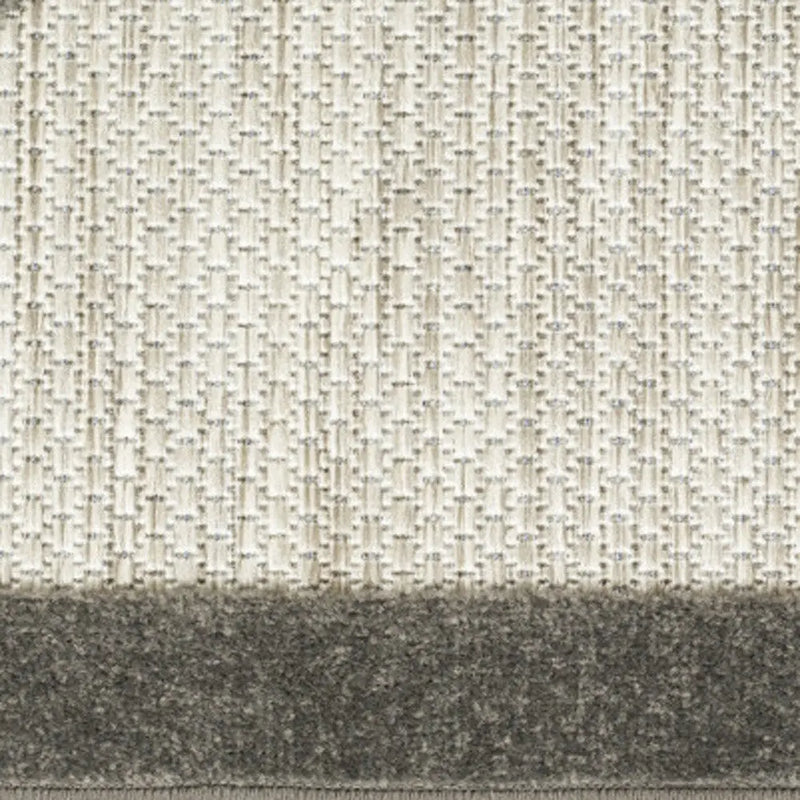 12' Beige And Charcoal Floral Indoor Outdoor Runner Rug Homeroots Outdoor