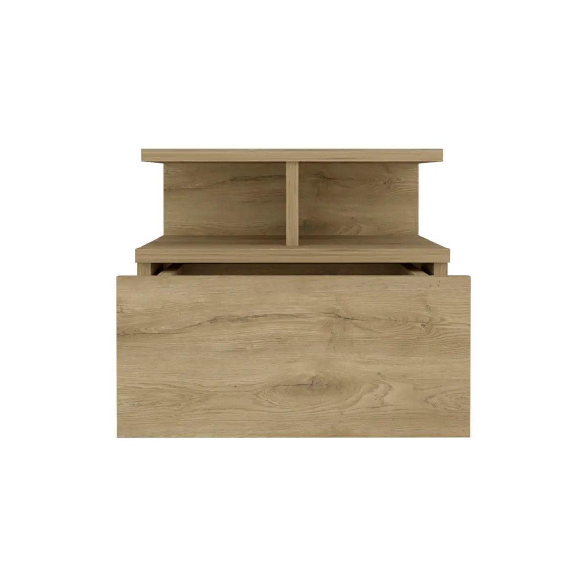 12" Beige Wood One Drawer Floating Nightstand Homeroots Bed & Bath