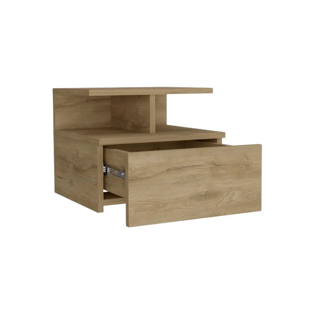 12" Beige Wood One Drawer Nightstand Homeroots Bed & Bath