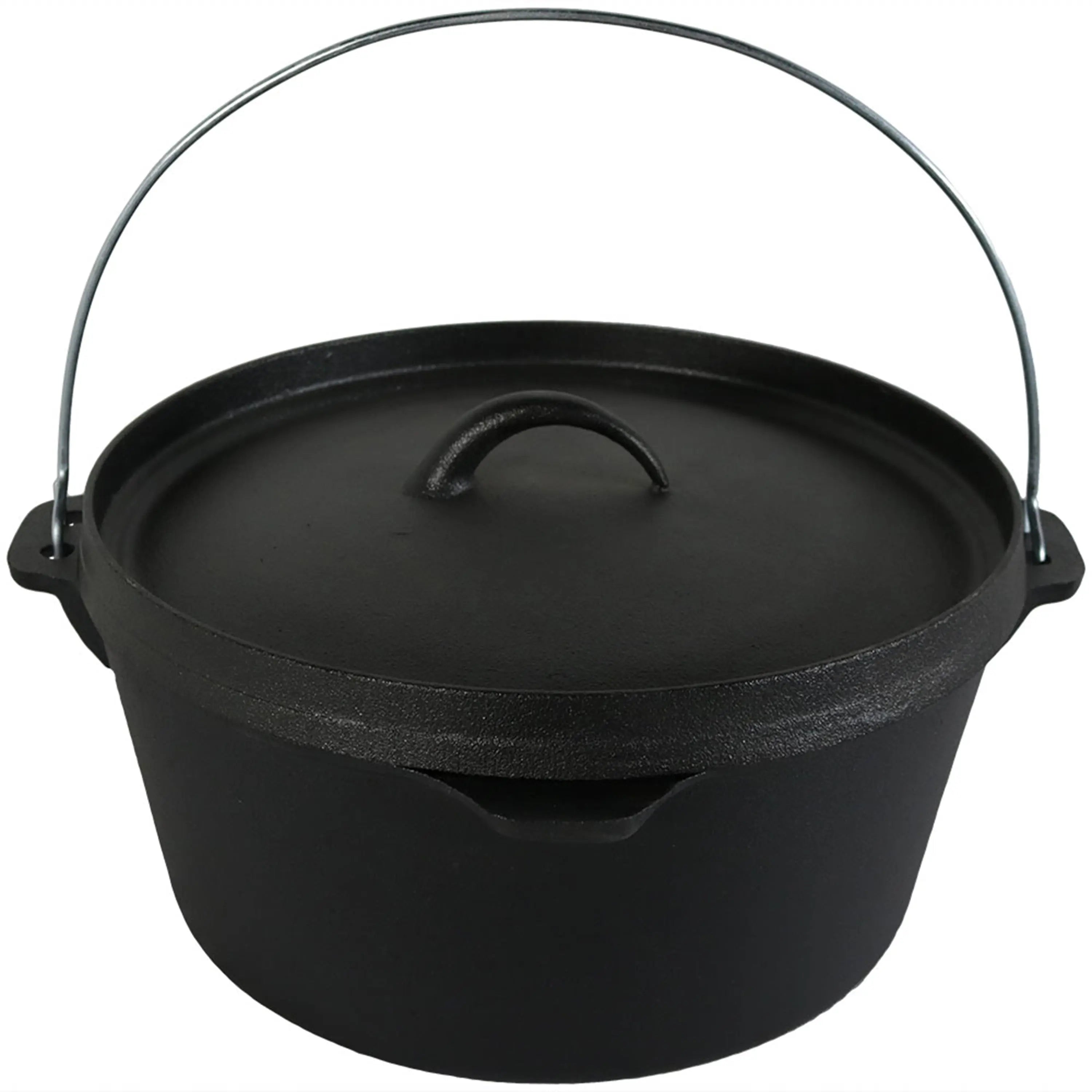 12" Black Cast Iron Dutch Oven Stock Pot Homeroots Kitchen & Dining