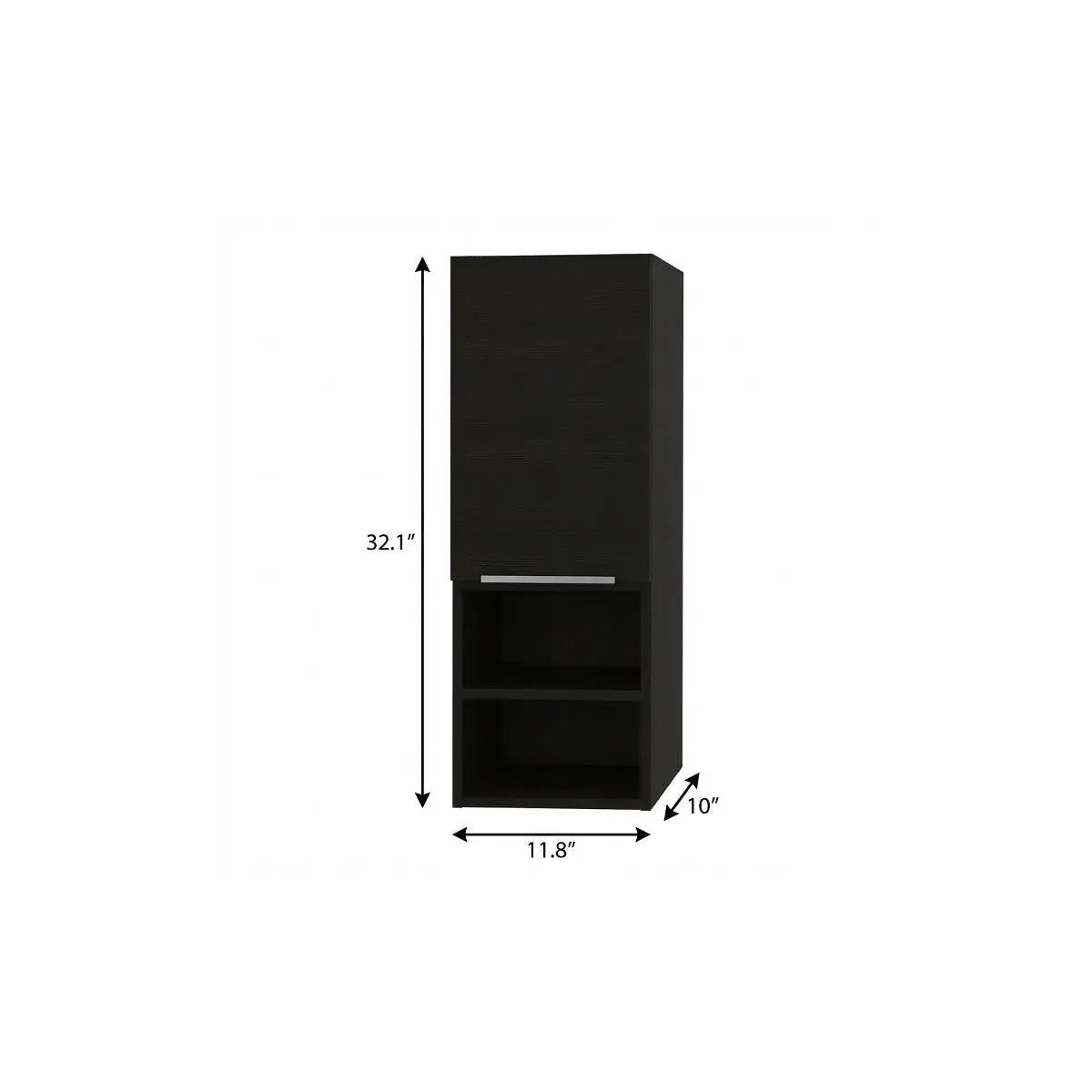12" Black Laminate Accent Cabinet With Three Shelves Homeroots Kitchen & Dining