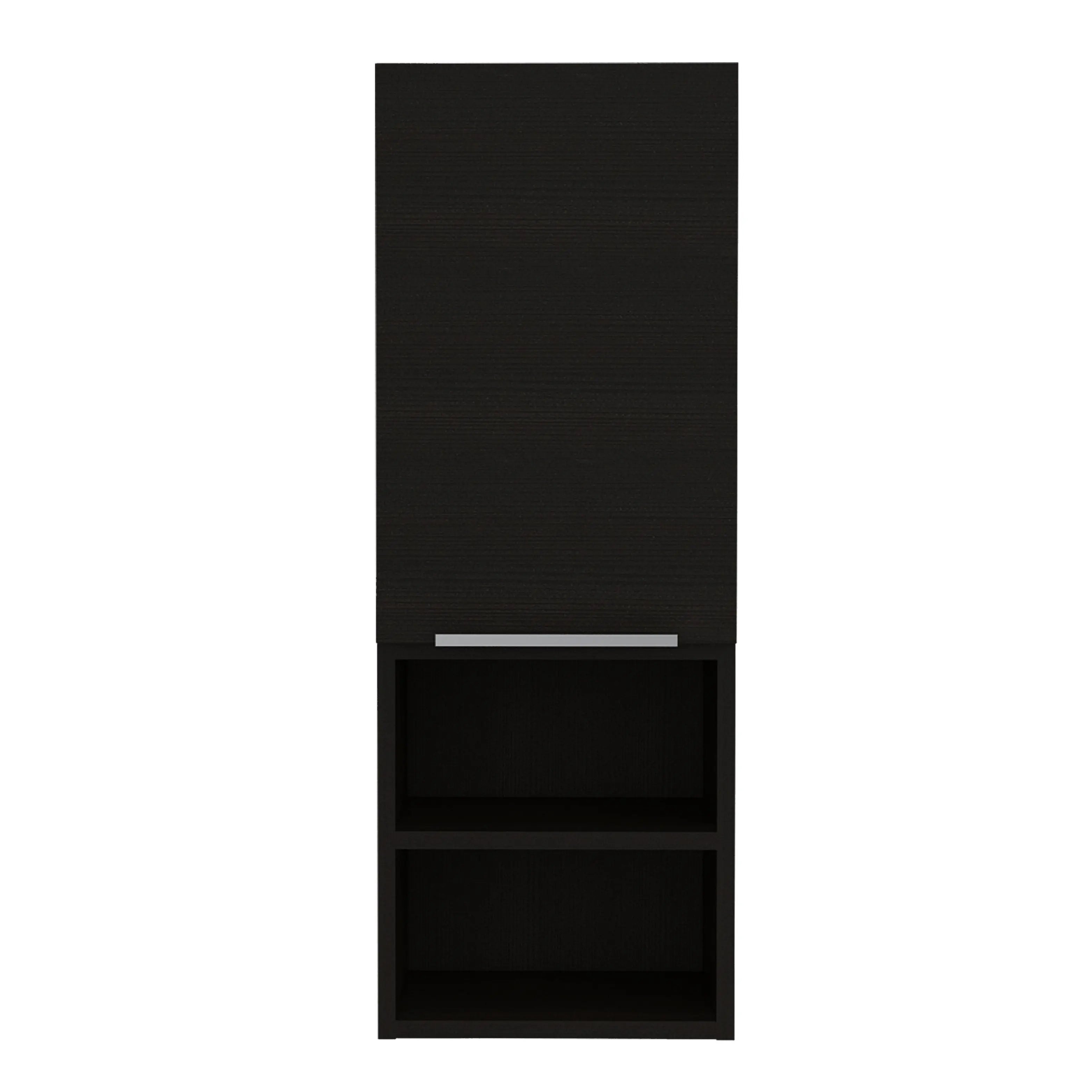 12" Black Laminate Accent Cabinet With Three Shelves Homeroots Kitchen & Dining