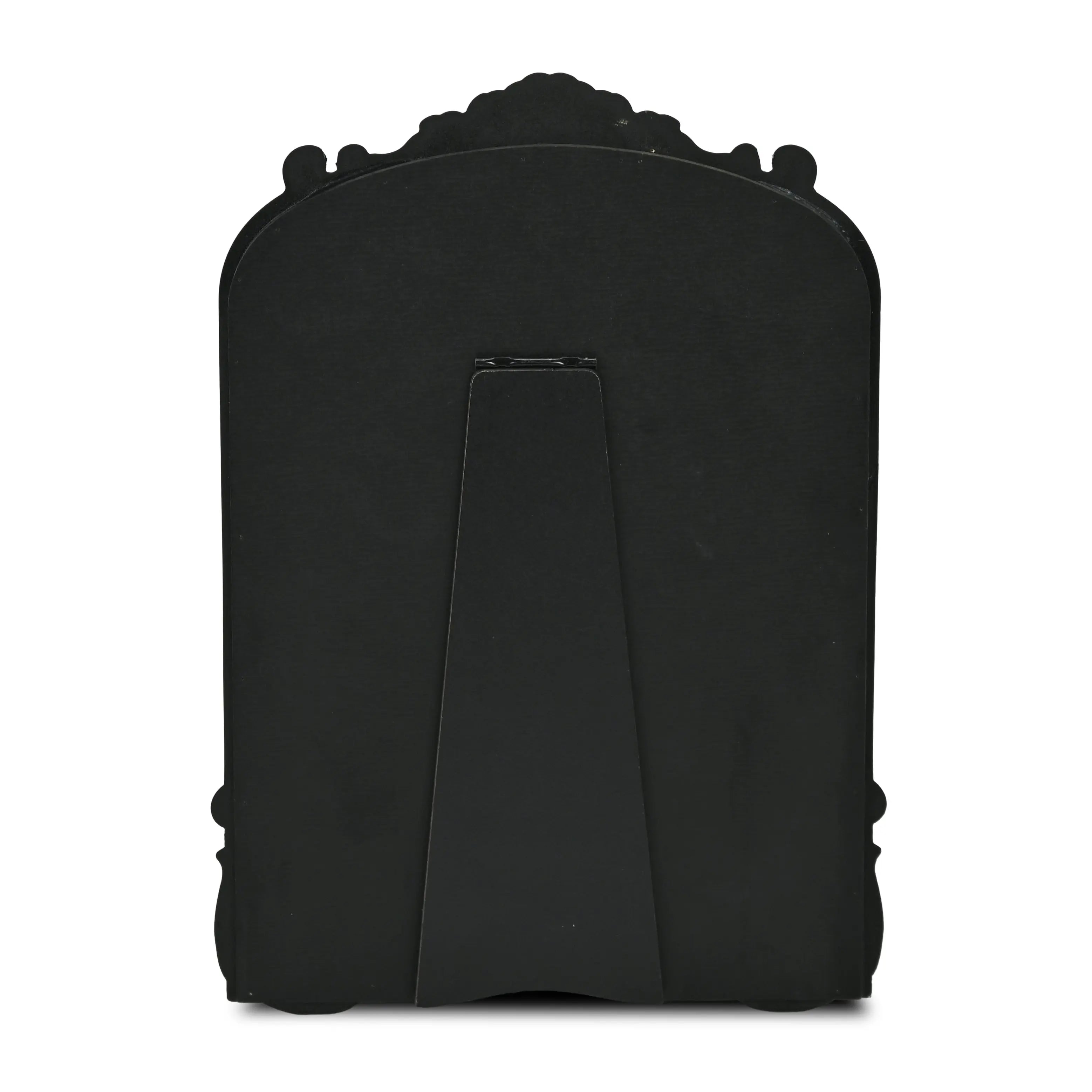 12" Black Solid Wood Scalloped Framed Makeup Shaving Tabletop Mirror Homeroots Bed & Bath