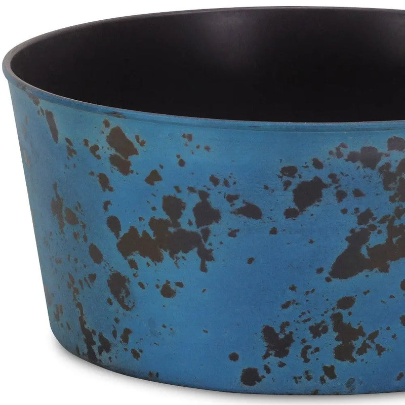12" Blue Recycled Plastic Indoor Outdoor Round Pot Planter Homeroots Outdoor
