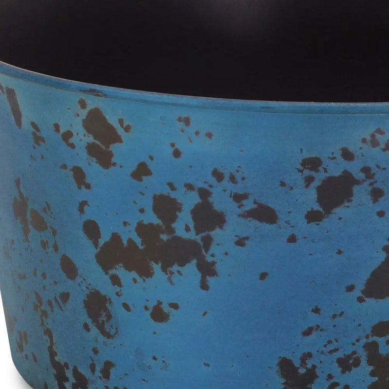 12" Blue Recycled Plastic Indoor Outdoor Round Pot Planter Homeroots Outdoor