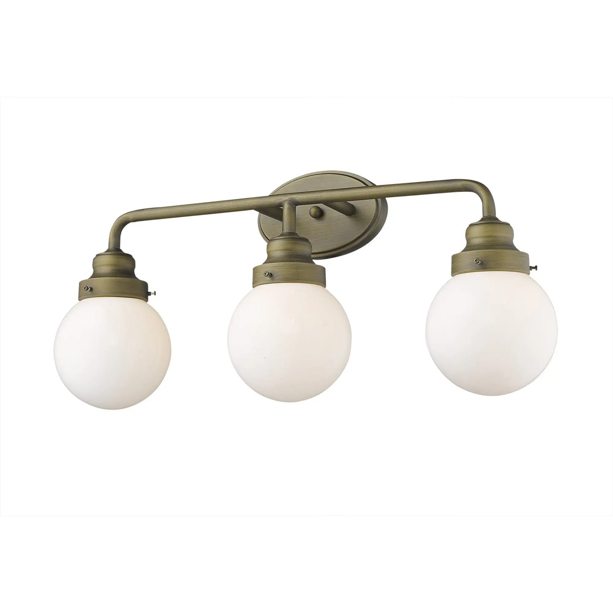 12" Brass And White Metal and Glass Vanity Flush Mounted Sconce Homeroots Lighting