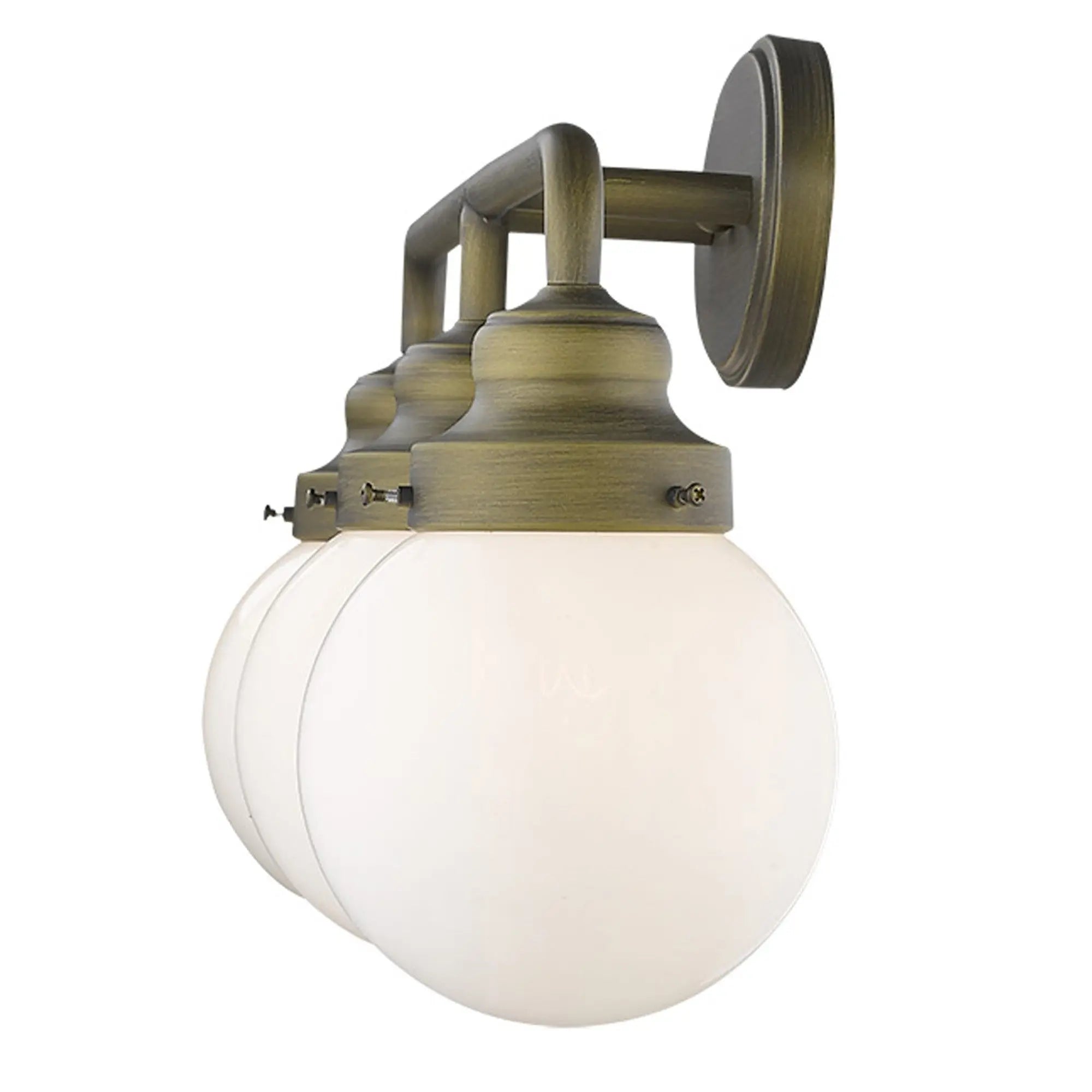 12" Brass And White Metal and Glass Vanity Flush Mounted Sconce Homeroots Lighting