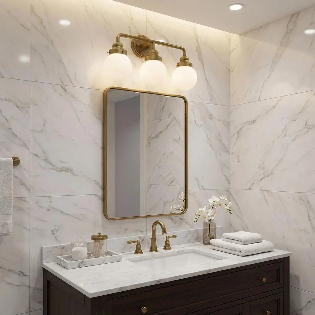12" Brass And White Metal and Glass Vanity Flush Mounted Sconce Homeroots Lighting