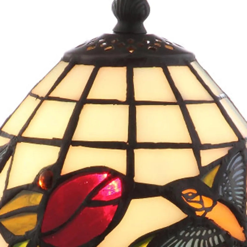 12" Bronze Birds Novelty Tiffany Lamp With Bell Shade Homeroots Lighting
