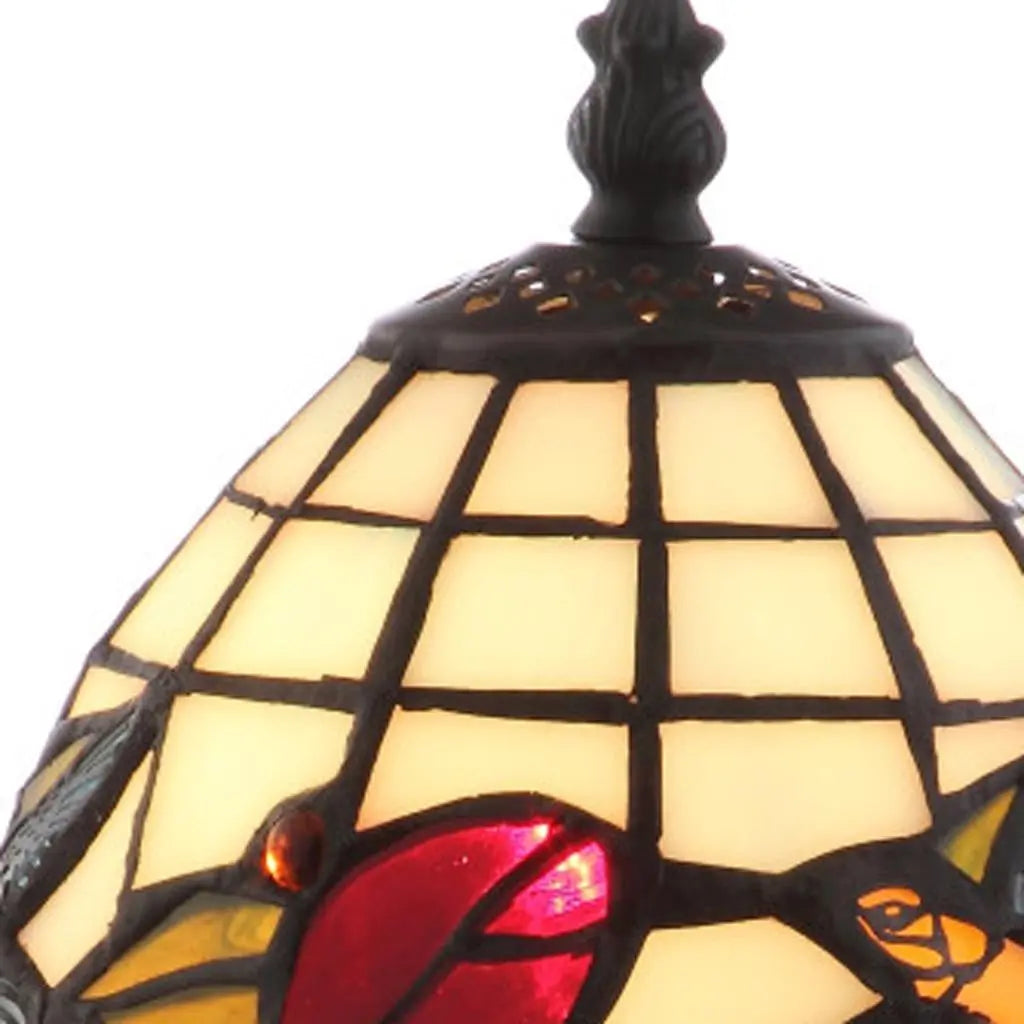 12" Bronze Birds Novelty Tiffany Lamp With Bell Shade Homeroots Lighting