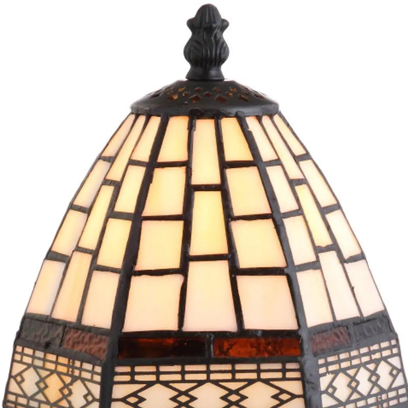 12" Brown Mosaic Tile Novelty Tiffany Lamp With Empire Shade Homeroots Lighting