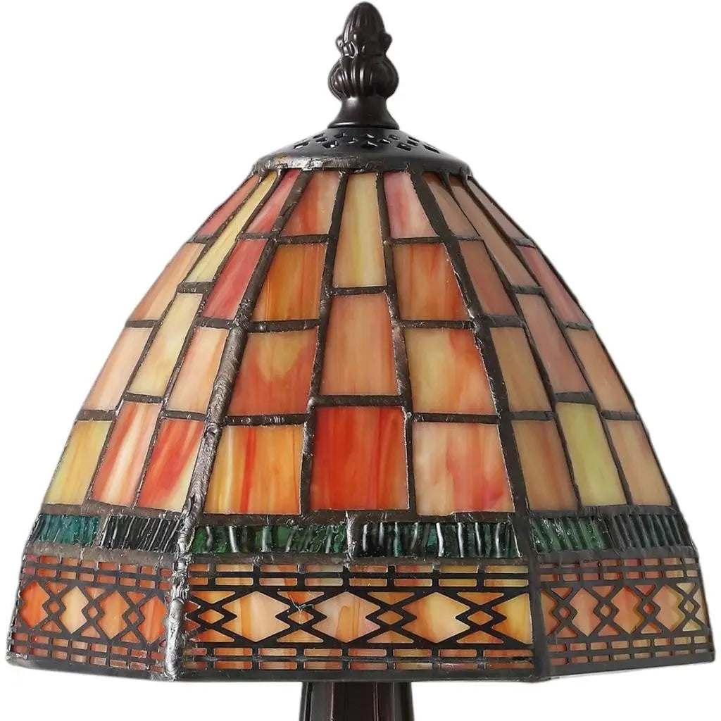 12" Brown Novelty Tiffany Lamp With Bell Shade Homeroots Lighting