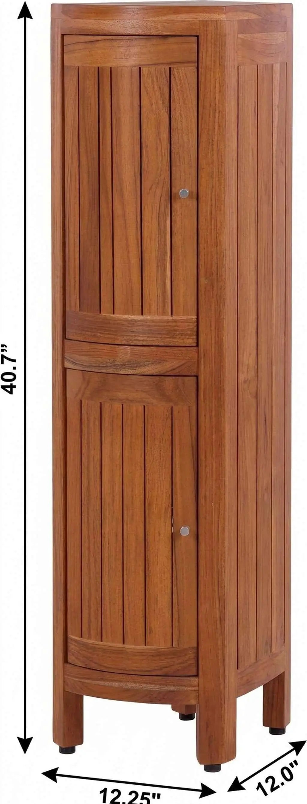 12" Brown Solid Wood Free Standing Double Door Bathroom Cabinet Homeroots Organization