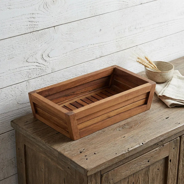 12" Brown Solid Wood Organizing Box Homeroots Office