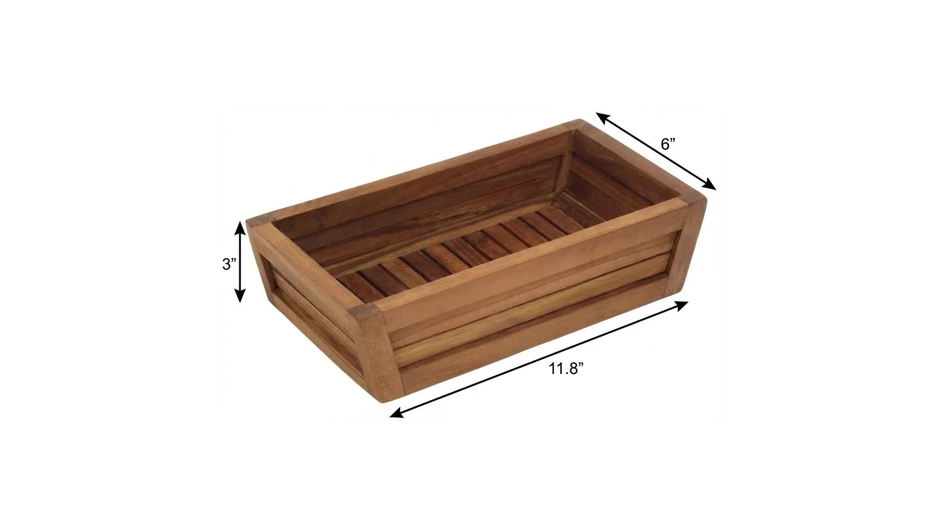 12" Brown Solid Wood Organizing Box Homeroots Office