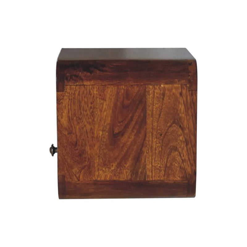 12" Brown Solid Wood Square One Drawer Floating Nightstand Homeroots Bed & Bath