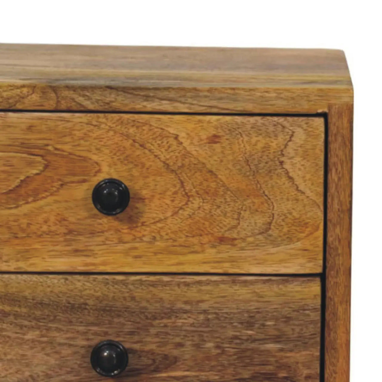 12" Brown Solid Wood Two Drawer Floating Nightstand Homeroots Bed & Bath