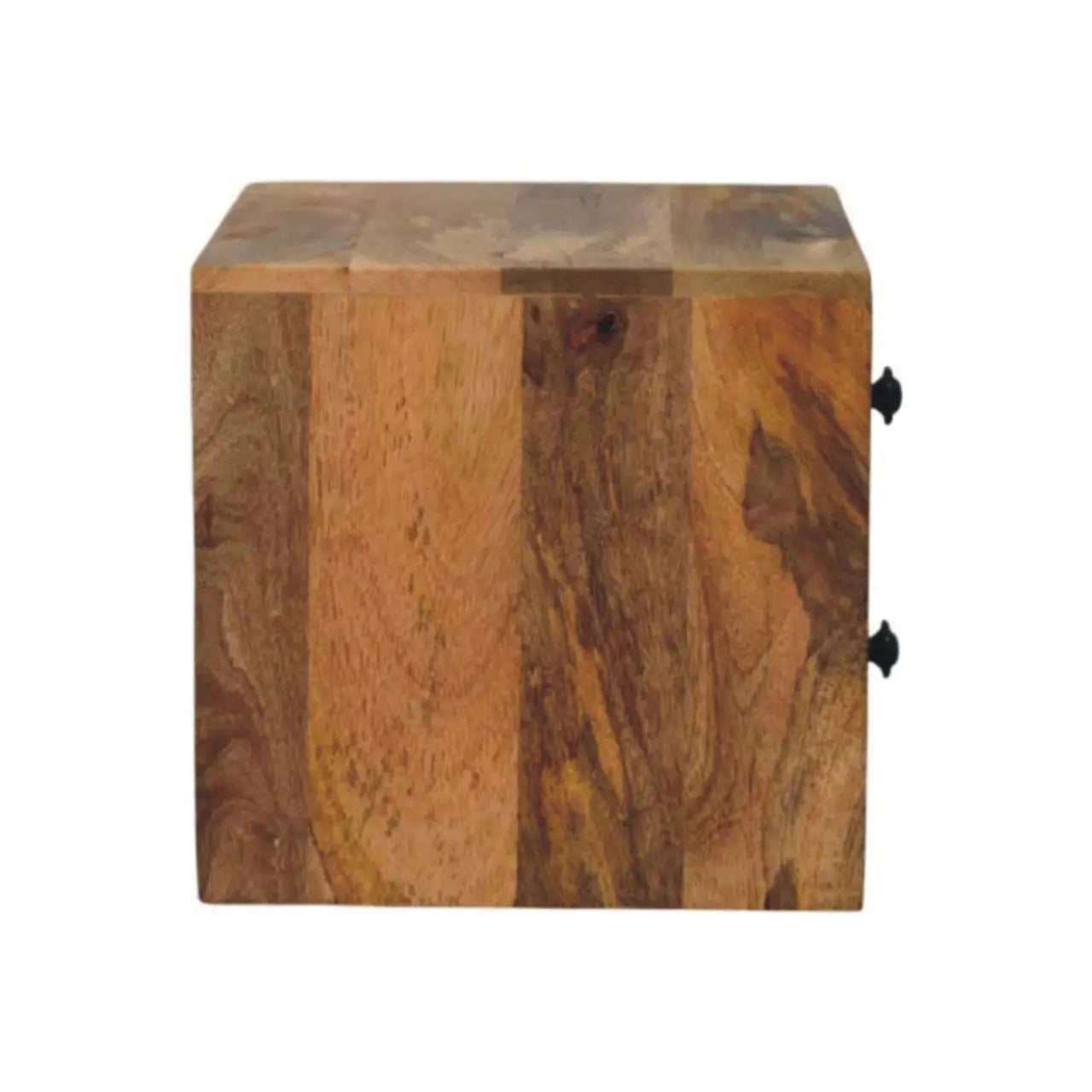12" Brown Solid Wood Two Drawer Floating Nightstand Homeroots Bed & Bath