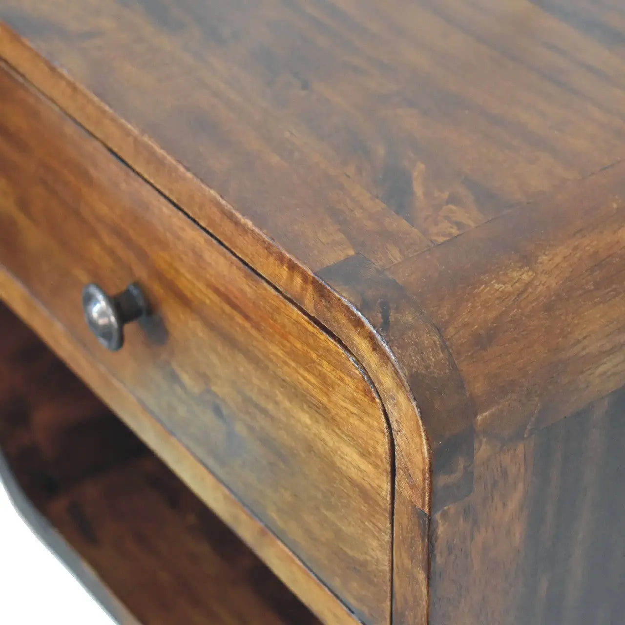 12" Chestnut Solid Wood One Drawer Floating Nightstand Homeroots Bed & Bath